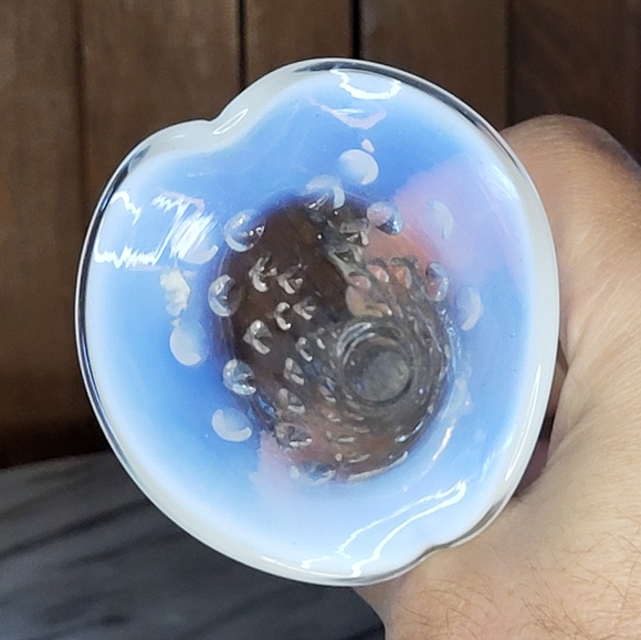 Fenton Blue and Clear Glass Vase - Picture 10 of 12